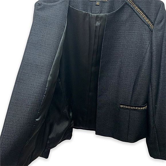 Preston & York NWT Lacey Sparkle Black Gold Long Sleeve Blazer, 8 - Picture 4 of 9